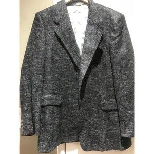 Mario ZIGNONE Blazer ITALY Black Gray Tweed Sport Coat Suit Jacket Mens R42